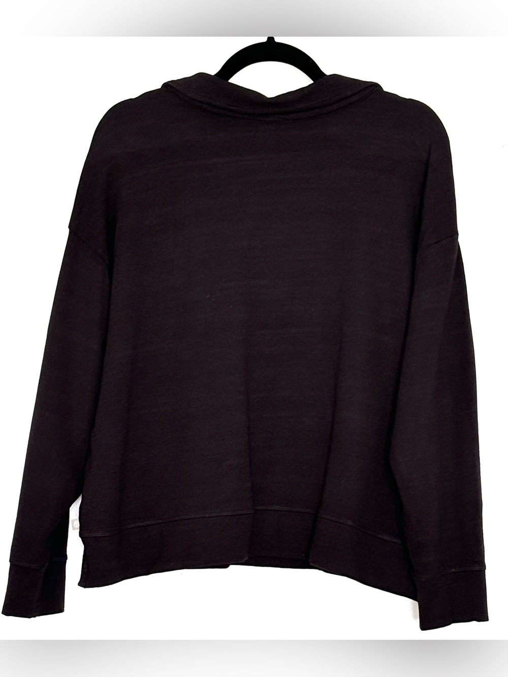 Talbots Cozy Crush Johnny Collar Pullover Black Size 1XP - Picture 3 of 7